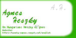 agnes heszky business card